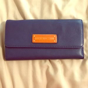 Marc Jacobs Orange and Blue Leather Wallet
